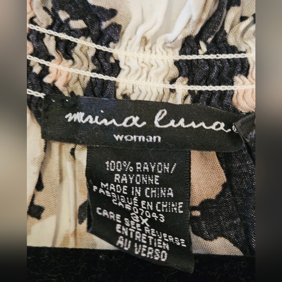 Floral Print Rayon Ruffle Sleeve Top Plus Sz 3X shirt flowy NWOT button down - Picture 2 of 4